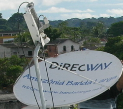 ABL Satellite dish for internet service in the Amazon.